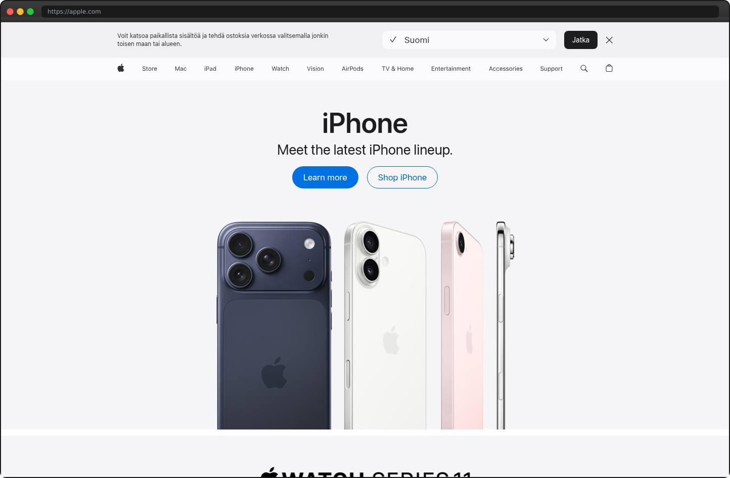 Screenshot of apple.com
