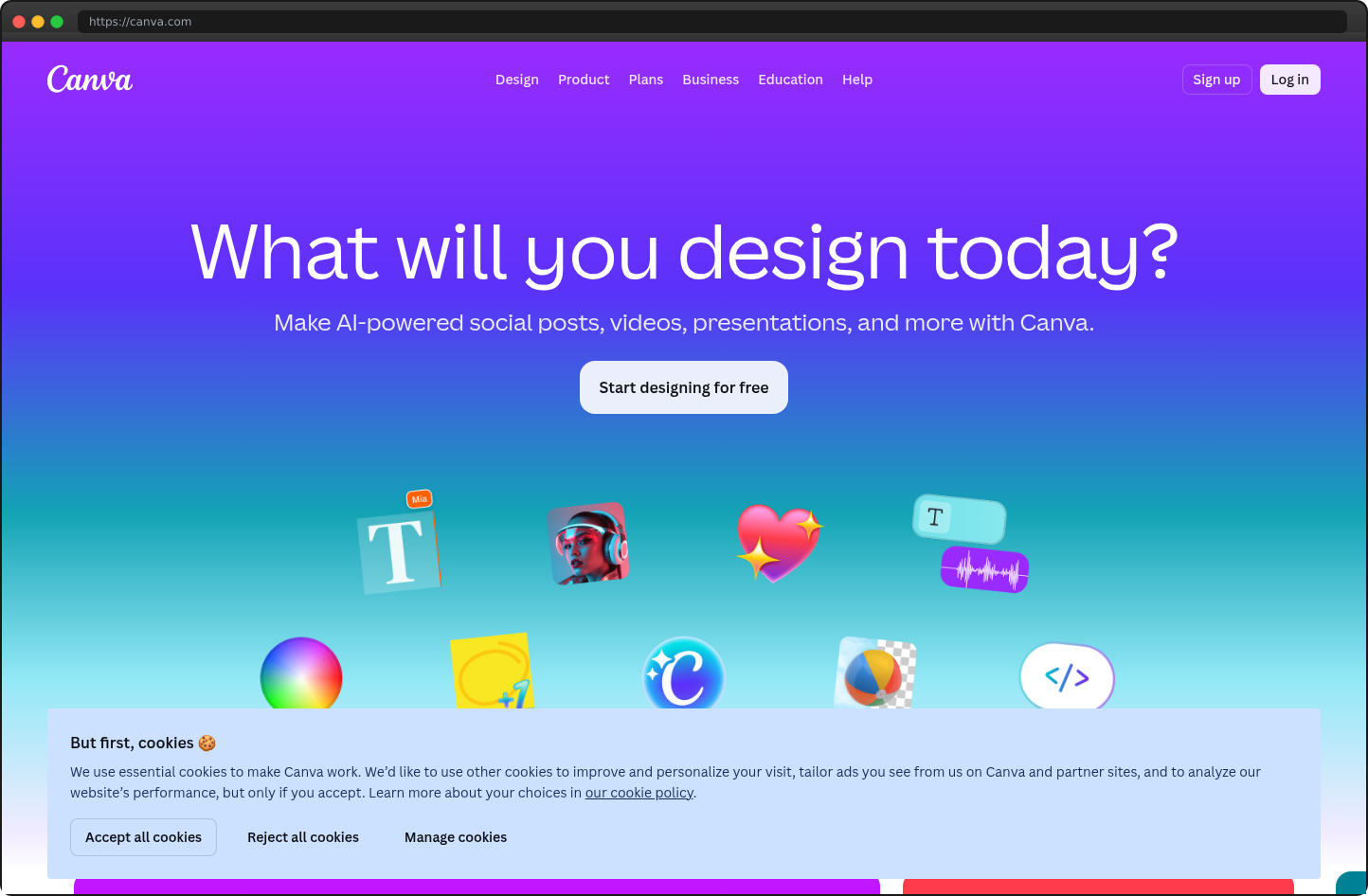 Screenshot of canva.com