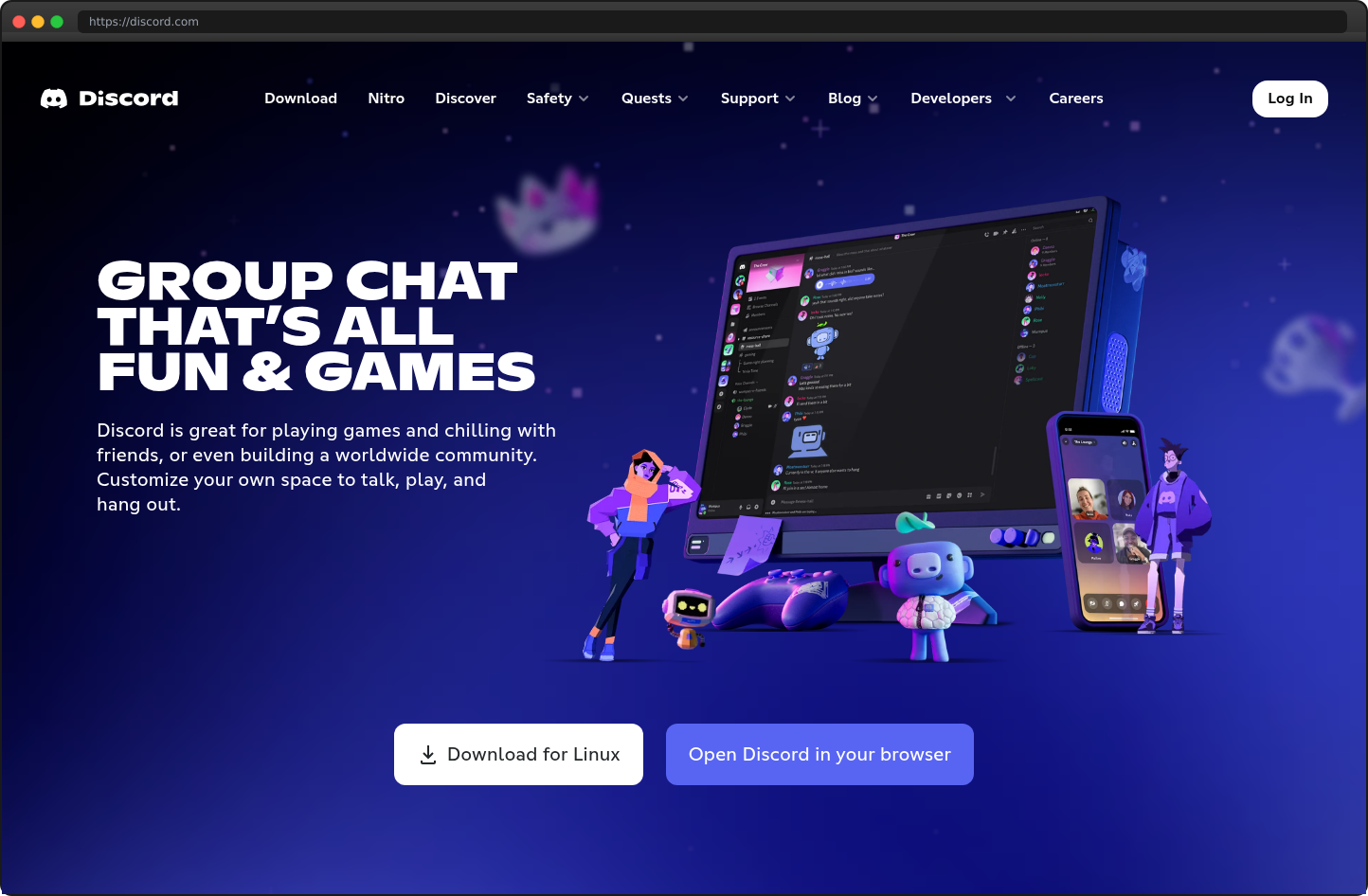 Screenshot of discord.com