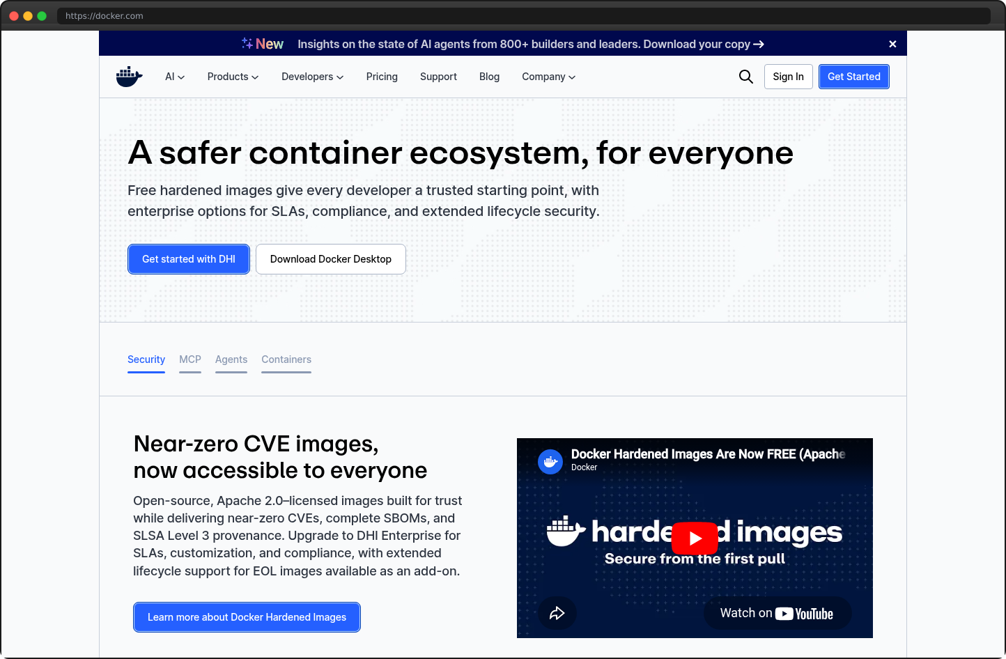Screenshot of docker.com