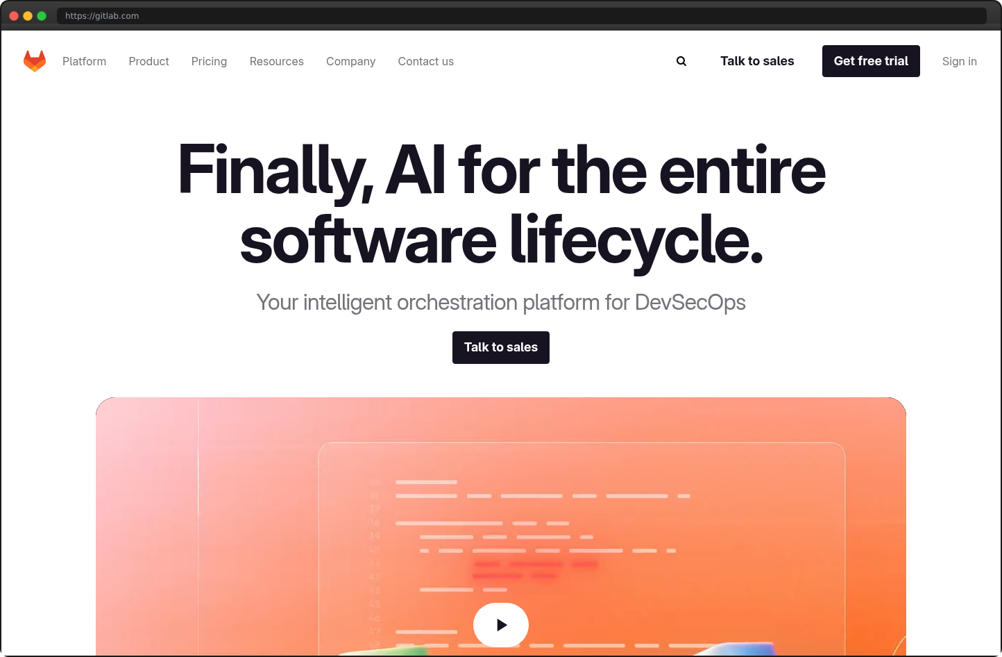 Screenshot of gitlab.com