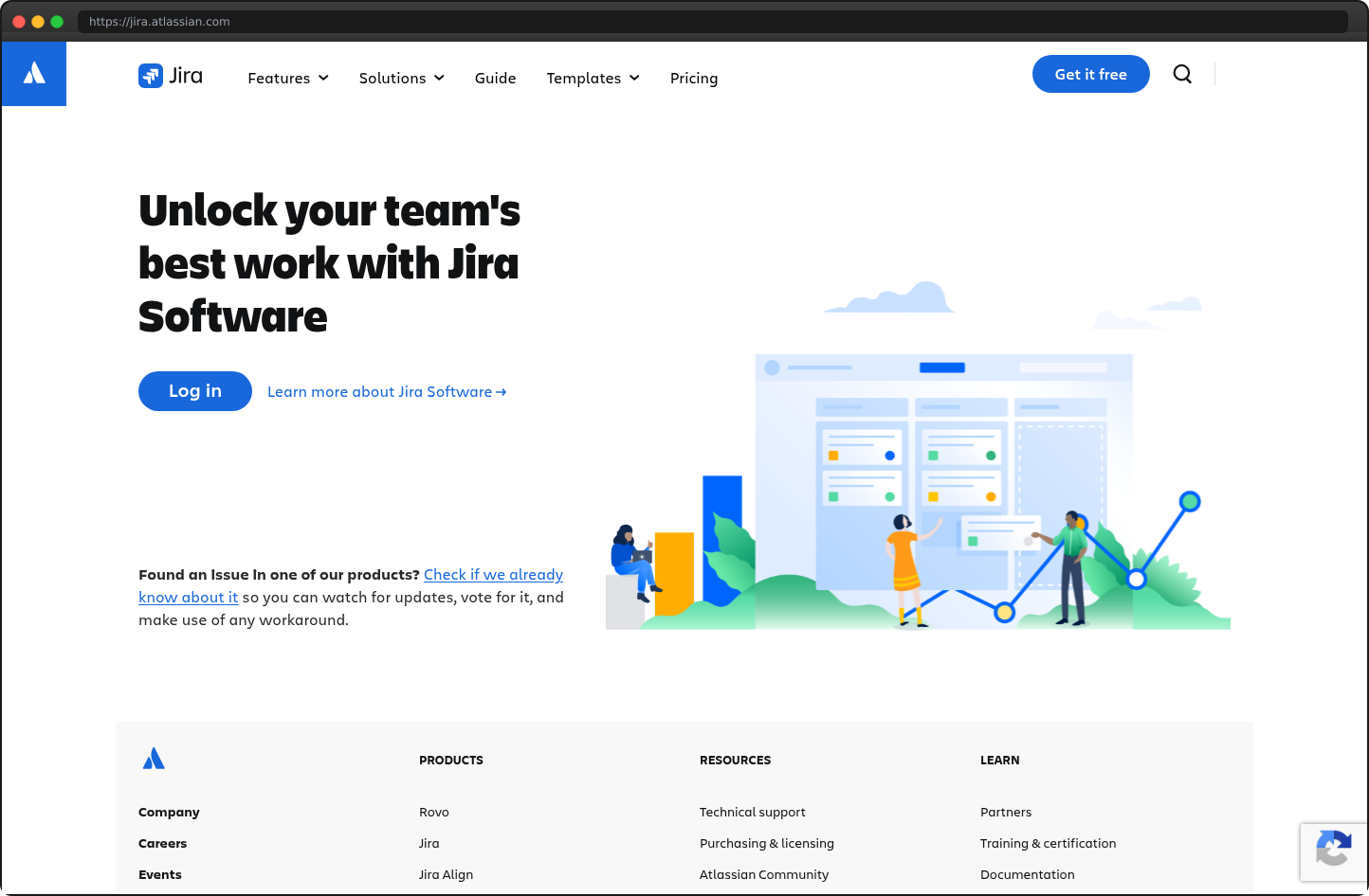 Screenshot of jira.atlassian.com