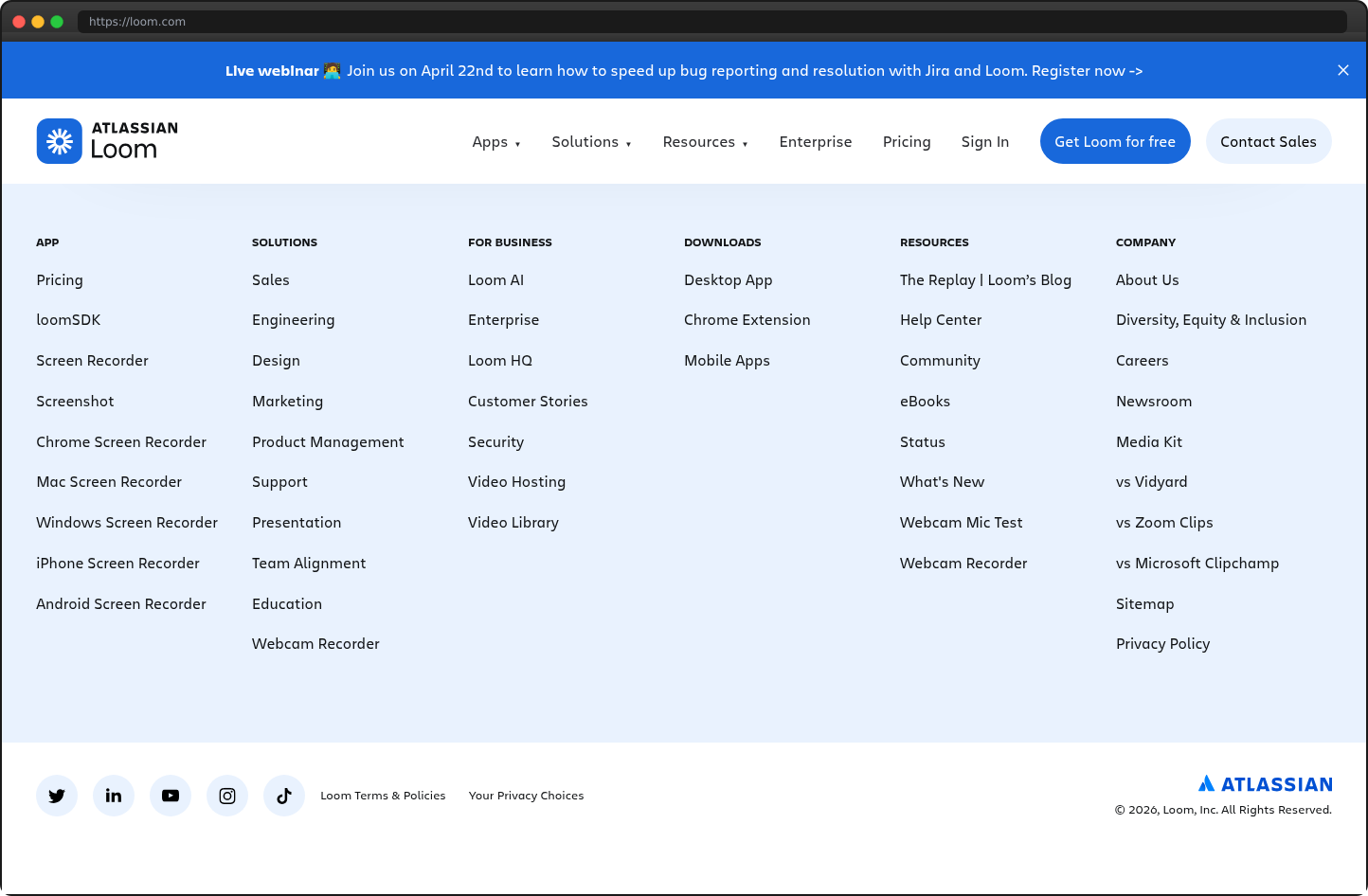 Screenshot of loom.com