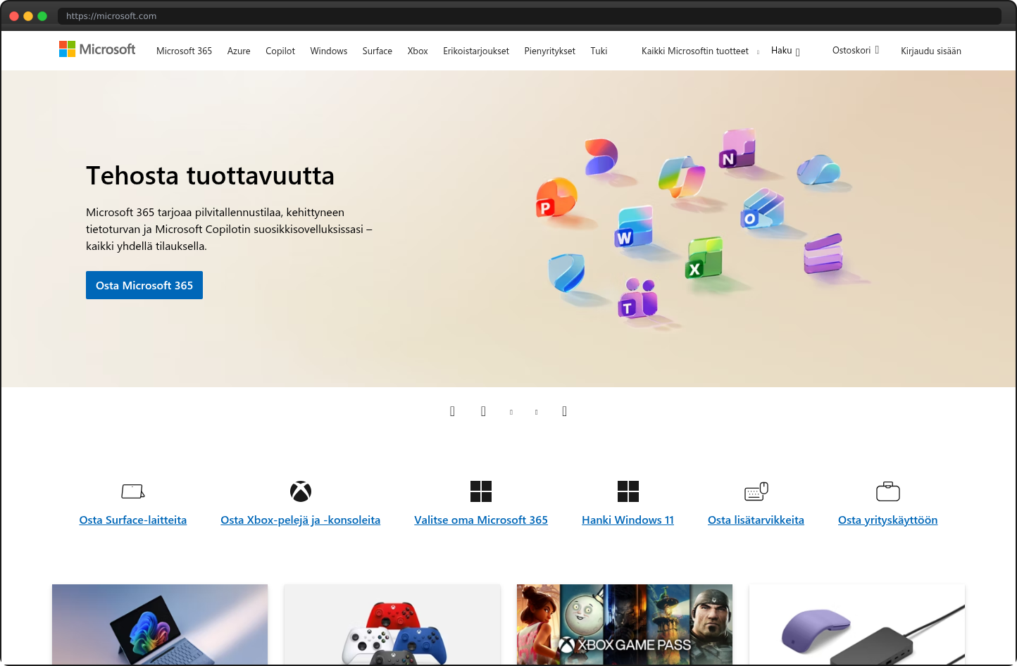 Screenshot of microsoft.com