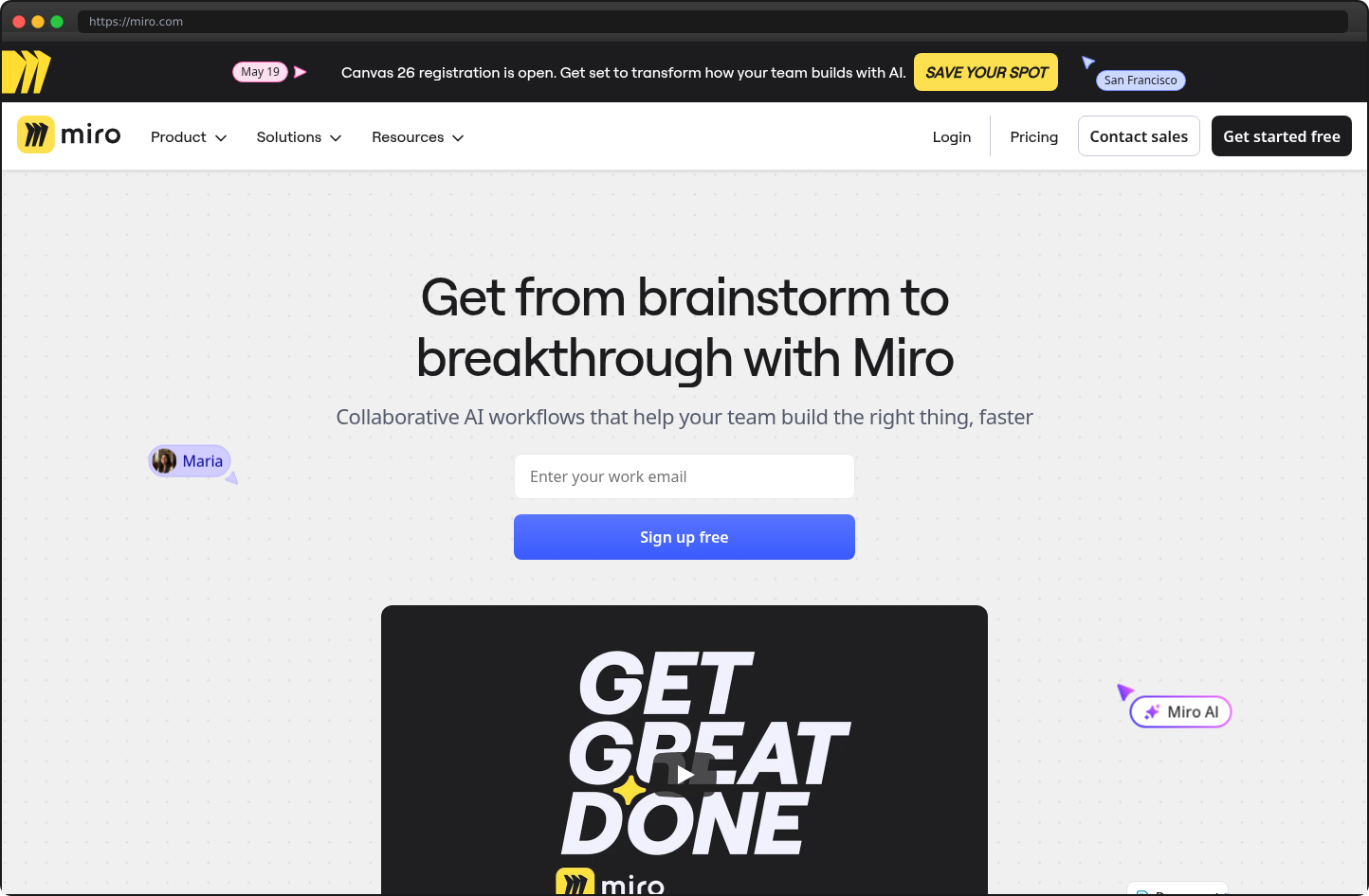 Screenshot of miro.com