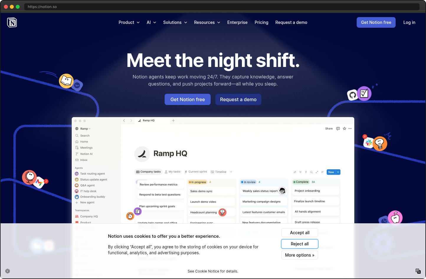 Screenshot of notion.so