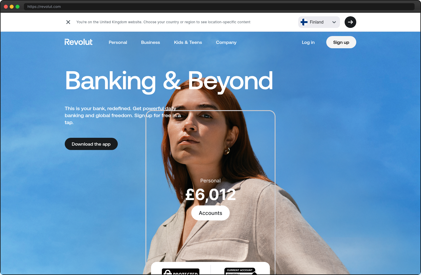 Screenshot of revolut.com