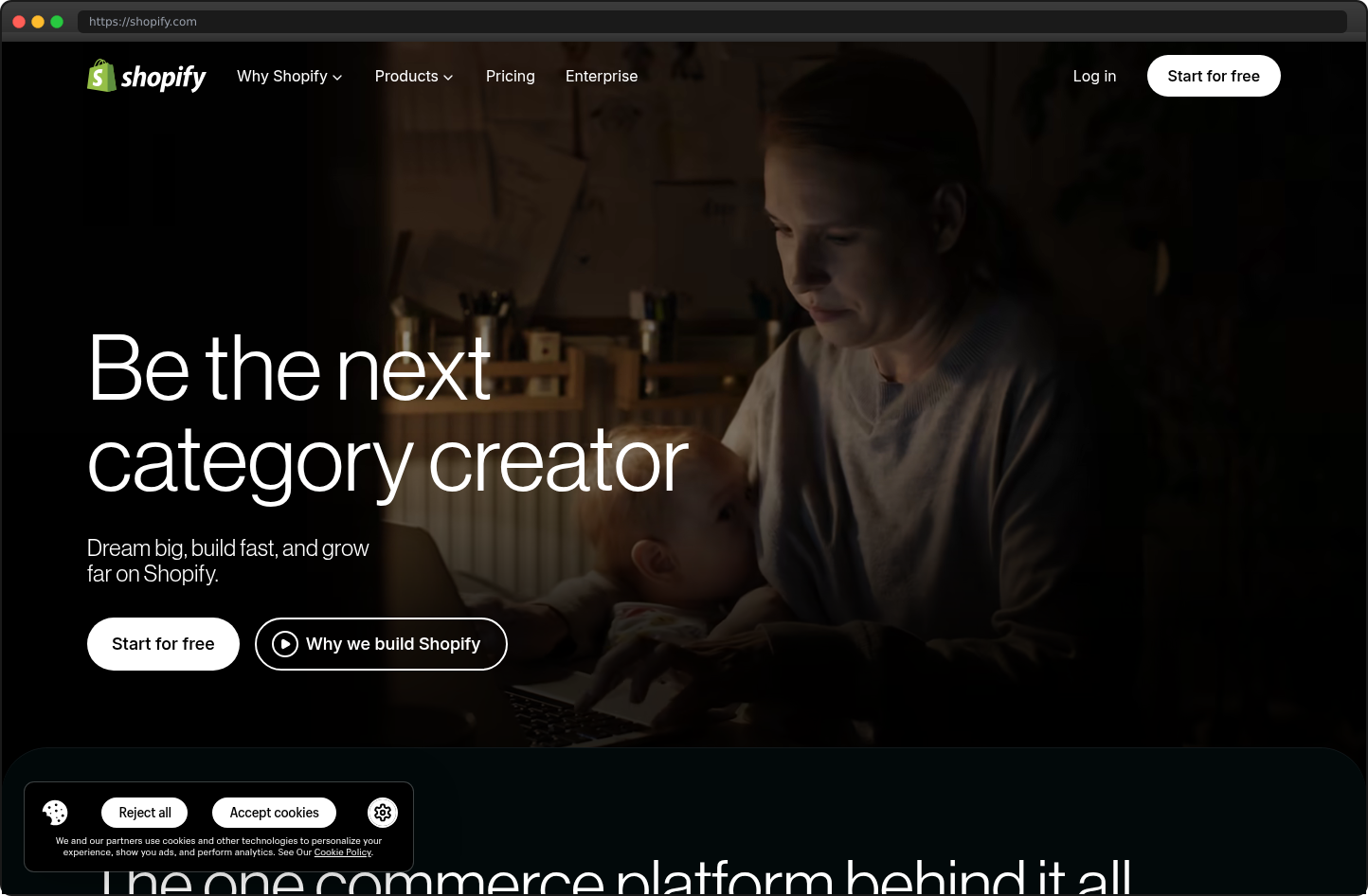 Screenshot of shopify.com