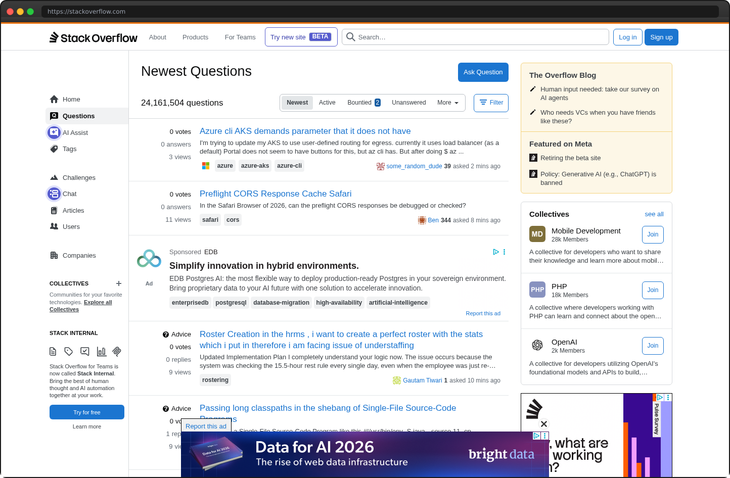 Screenshot of stackoverflow.com
