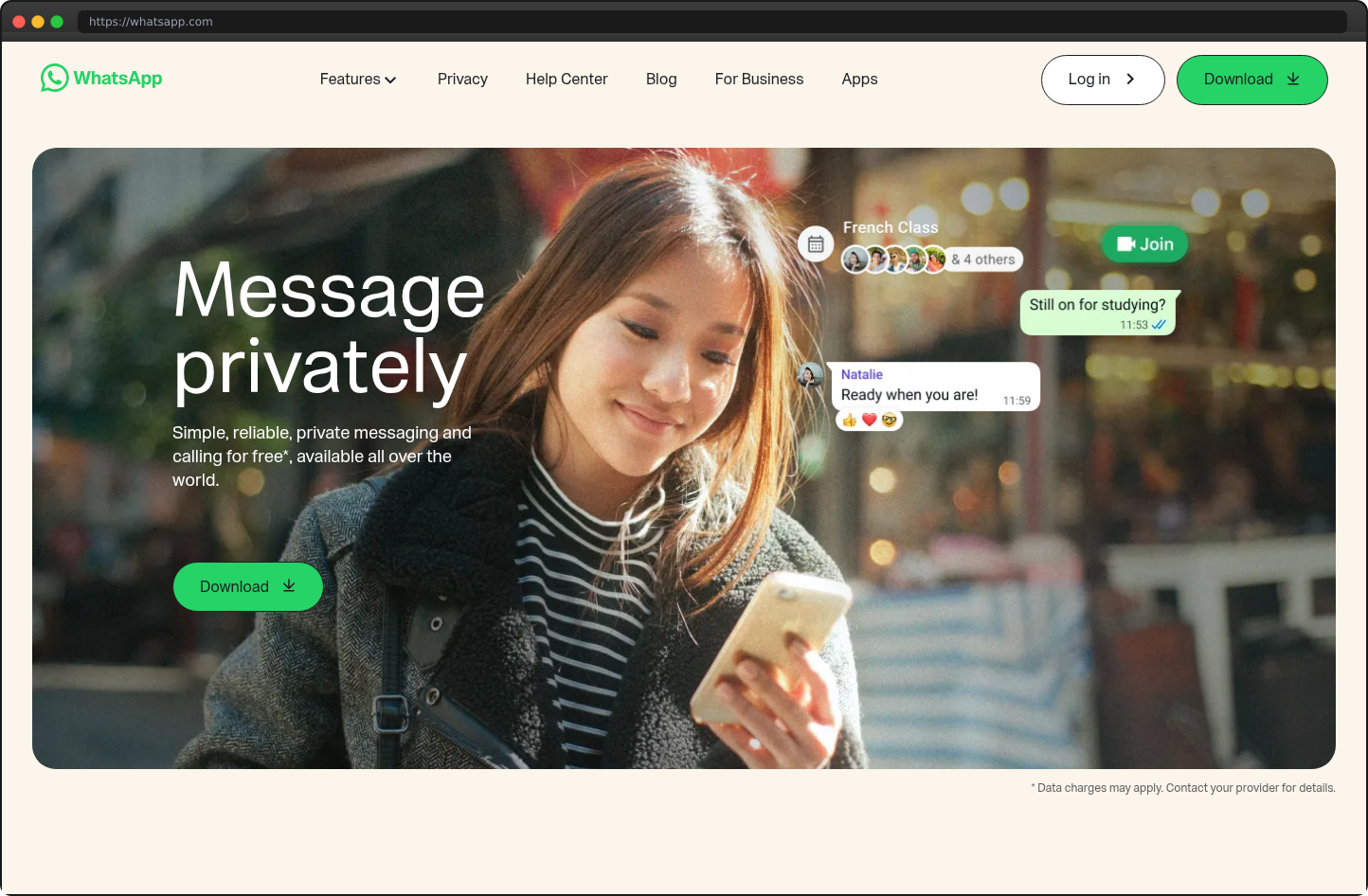 Screenshot of whatsapp.com