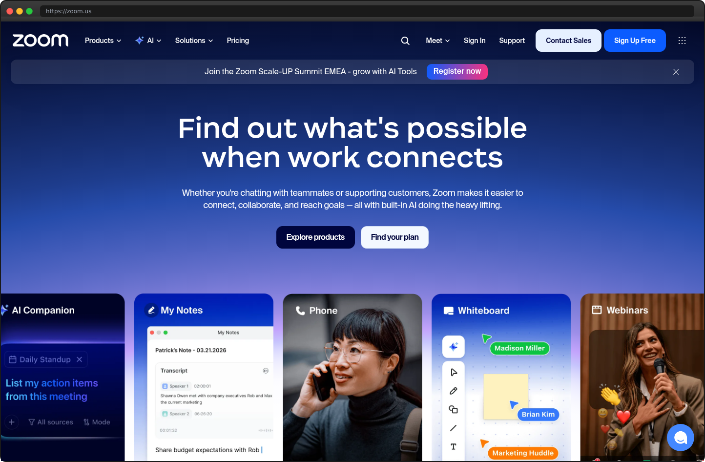 Screenshot of zoom.us